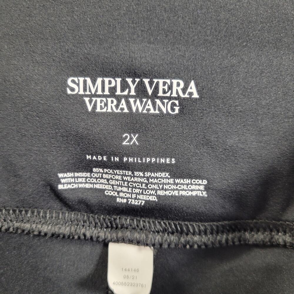 Simply Vera Vera Wang Women' Crop Black Leggings Side Pockets Size 2X 52624-0802 - Picture 3 of 6